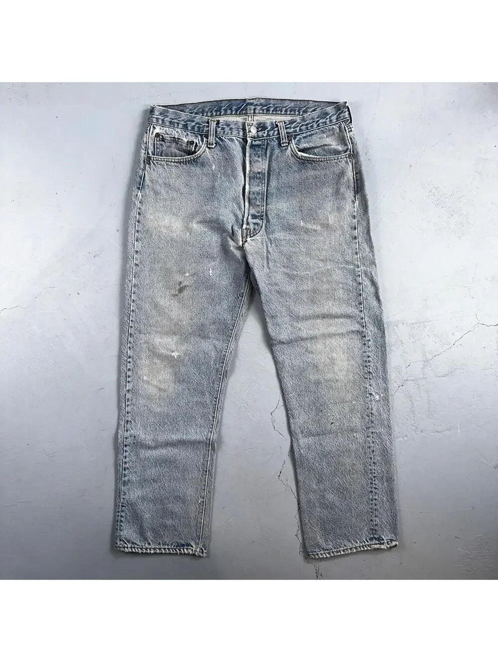 Levis 501 Vintage 80s USA XX Straight Leg Jeans Blue Light Wash 38x33 Act 34x29